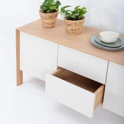 Studio Copenhagen Enfilade Maayka I - Partiellement en chêne massif - Blanc / Chêne clair -loftscape Boutique 1000277378 211012 153648000088 DETAILS P000000001000277378