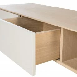 Studio Copenhagen Meuble TV Maayka II - Partiellement en chêne massif - Blanc / Chêne clair -loftscape Boutique 1000277385 220729 060 DETAILS P000000001000277385