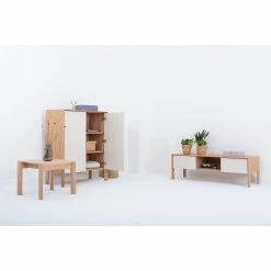 Studio Copenhagen Meuble TV Maayka I - Partiellement en chêne massif - Blanc / Chêne clair -loftscape Boutique 1000277386 211012 15364900055 MOOD DETAILS P000000001000277386 mood