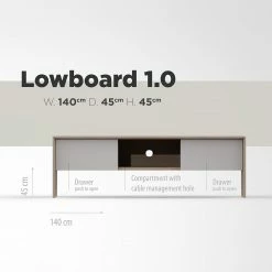 Studio Copenhagen Meuble TV Maayka I - Partiellement en chêne massif - Blanc / Chêne clair -loftscape Boutique 1000277386 211111 144903000511 SKETCH DETAILS P000000001000277386 sketch