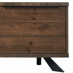 Red Living Meuble TV Berck - Placage en bois véritable - Chêne fumé / Noir -loftscape Boutique 1000277624 210706 14080800007 DETAILS P000000001000277624