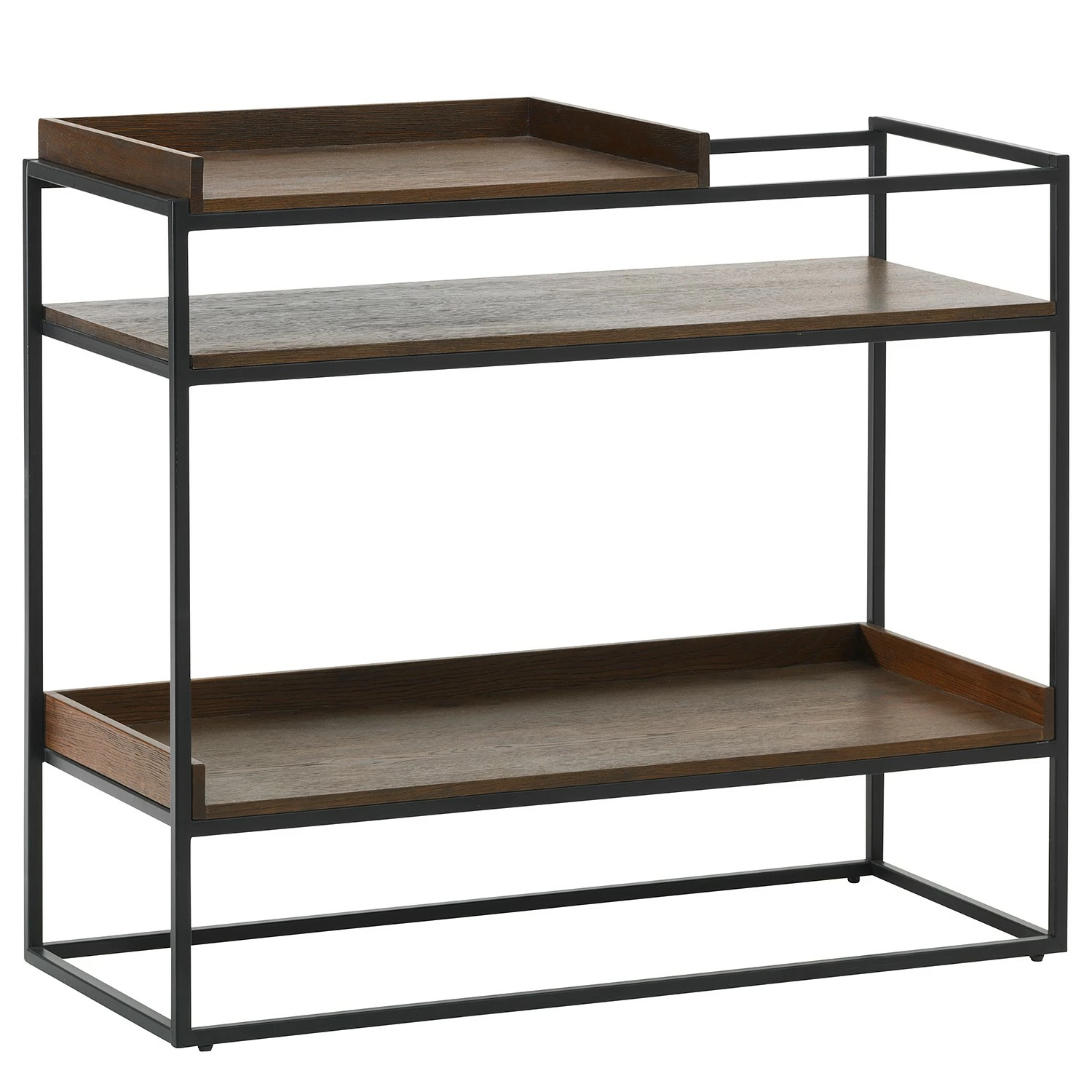 Red Living Console Ratho - Placage en bois véritable / Métal - Chêne fumé / Noir 3 Red Living Console Ratho - Placage en bois véritable / Métal - Chêne fumé / Noir