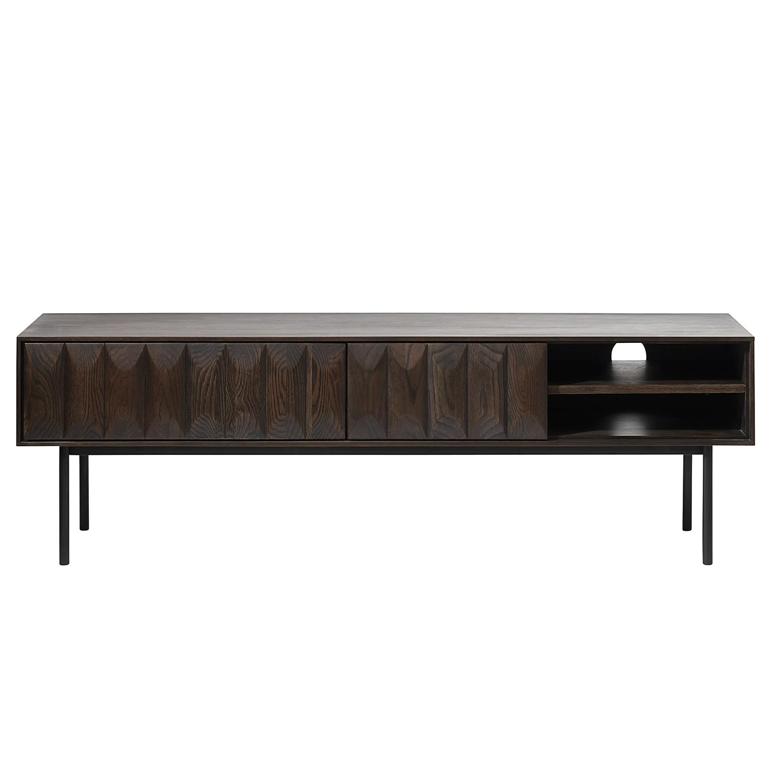 Red Living Meuble TV Limes - Chêne massif / Métal - Chêne foncé / Noir 5 Red Living Meuble TV Limes - Chêne massif / Métal - Chêne foncé / Noir – Image 3