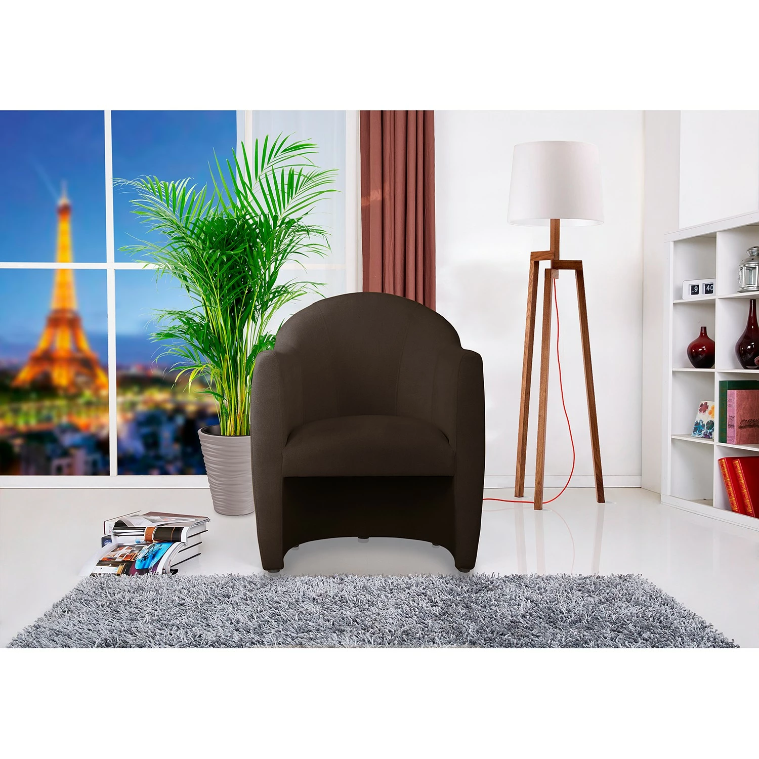 Red Living Fauteuil Dante - tissu structuré - Tissu structuré Asali: Marron bison 4 Red Living Fauteuil Dante - tissu structuré - Tissu structuré Asali: Marron bison – Image 2