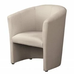 Red Living Fauteuil Dapoli - tissu structuré - Tissu structuré Grada: Créme