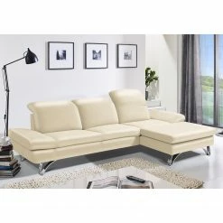 Loftscape Canapé d’angle Buin - Cuir véritable - Cuir Canela: Blanc - Méridienne courte à droite (vue de face) -loftscape Boutique 1000278550 210929 14433500469 MOOD DETAILS P000000001000278550 mood