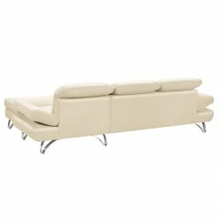 Loftscape Canapé d’angle Buin - Cuir véritable - Cuir Canela: Blanc - Méridienne courte à droite (vue de face) -loftscape Boutique 1000278550 210929 14433500491 DETAILS P000000001000278550