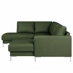 Fredriks Canapé panoramique Summer - Étoffe tissée Mavie: Vert foncé - Méridienne courte à droite / longue à gauche (vue de face) -loftscape Boutique 1000279773 210730 10323800419 DETAILS P000000001000279773