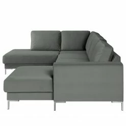 Fredriks Canapé panoramique Summer - Velours Vaia: Gris - Méridienne courte à droite / longue à gauche (vue de face) -loftscape Boutique 1000279791 210730 10324500634 DETAILS P000000001000279791