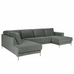 Fredriks Canapé panoramique Summer - Velours Vaia: Gris - Méridienne courte à droite / longue à gauche (vue de face) -loftscape Boutique 1000279791 210730 10324500636 DETAILS P000000001000279791