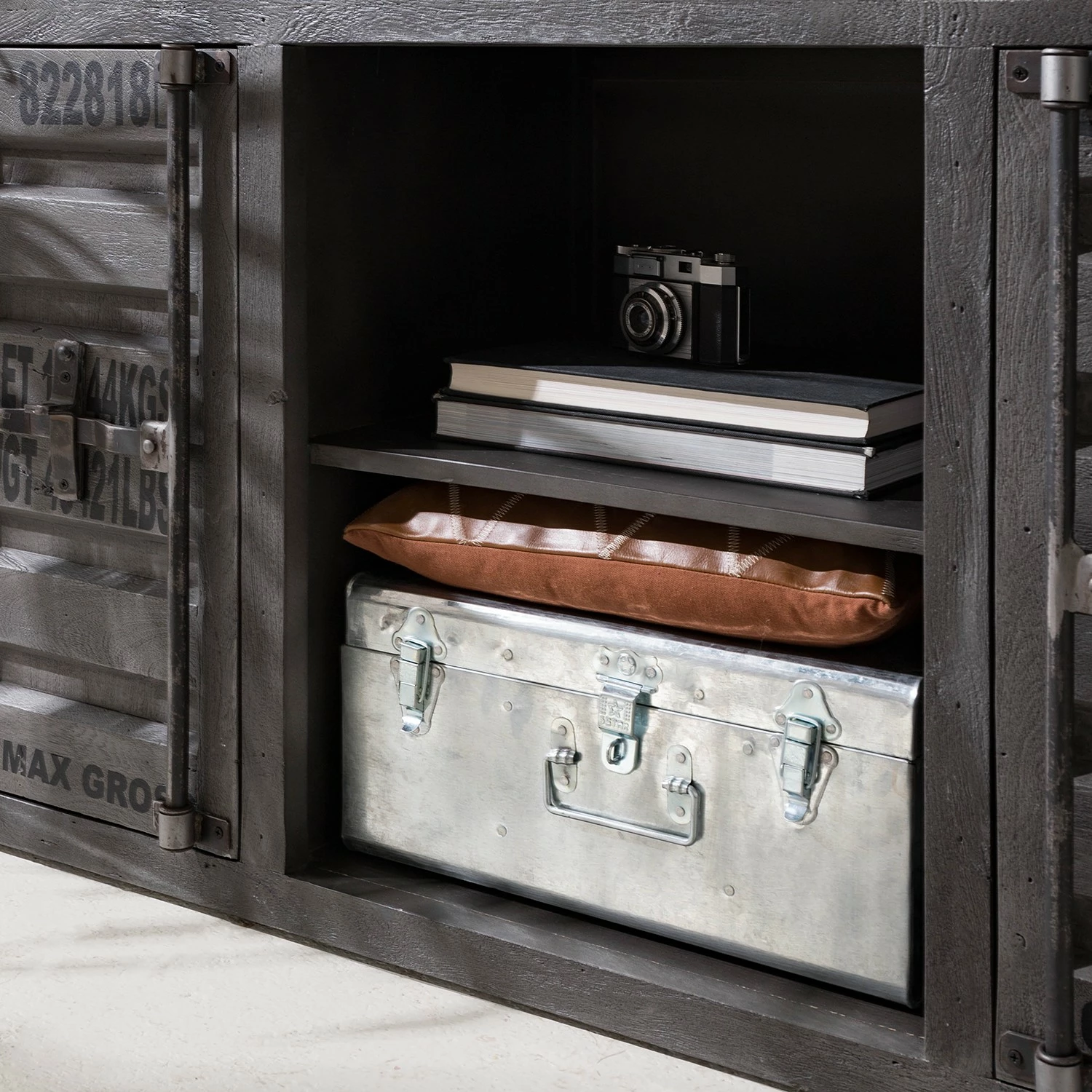 Wolf-Möbel Meuble TV Container I - Acacia massif - Acacia gris 16 Wolf-Möbel Meuble TV Container I - Acacia massif - Acacia gris – Image 14