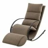 Loftscape Fauteuil de relaxation Calcha - Microfibre Gea:Taupe - Avec repose-pieds