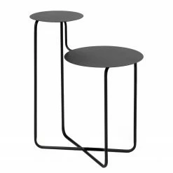 Loftscape Bout de canapé Vetla - Placage en bois véritable - Blanc / Chêne