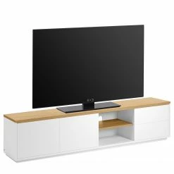 Loftscape Meuble TV Agueda - Imitation marbre blanc / Noir