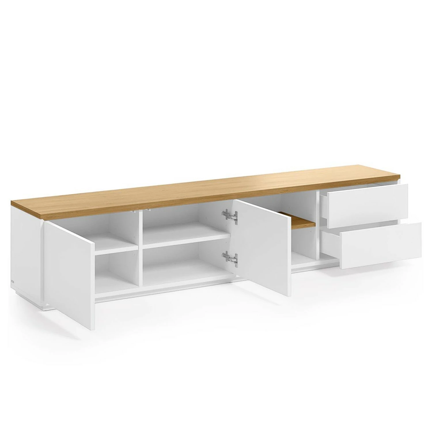 Loftscape Meuble TV Agueda - Imitation marbre blanc / Noir 8 Loftscape Meuble TV Agueda - Imitation marbre blanc / Noir – Image 6