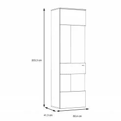 Loftscape Vitrine Corey - Avec éclairage - Imitation chêne / Gris - Butoir à gauche 18 Loftscape Vitrine Corey - Avec éclairage - Imitation chêne / Gris - Butoir à gauche -loftscape Boutique 1000282745 211109 144354000571 SKETCH DETAILS P000000001000282745 sketch