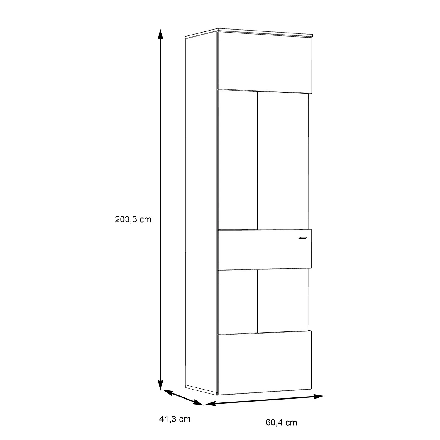Loftscape Vitrine Corey - Avec éclairage - Imitation chêne / Gris - Butoir à gauche 10 Loftscape Vitrine Corey - Avec éclairage - Imitation chêne / Gris - Butoir à gauche – Image 8