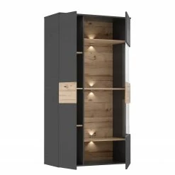 Loftscape Vitrine Corey - Avec éclairage - Imitation chêne / Gris - Porte en verre à droite 14 Loftscape Vitrine Corey - Avec éclairage - Imitation chêne / Gris - Porte en verre à droite -loftscape Boutique 1000282747 211109 144406000133 DETAILS P000000001000282747