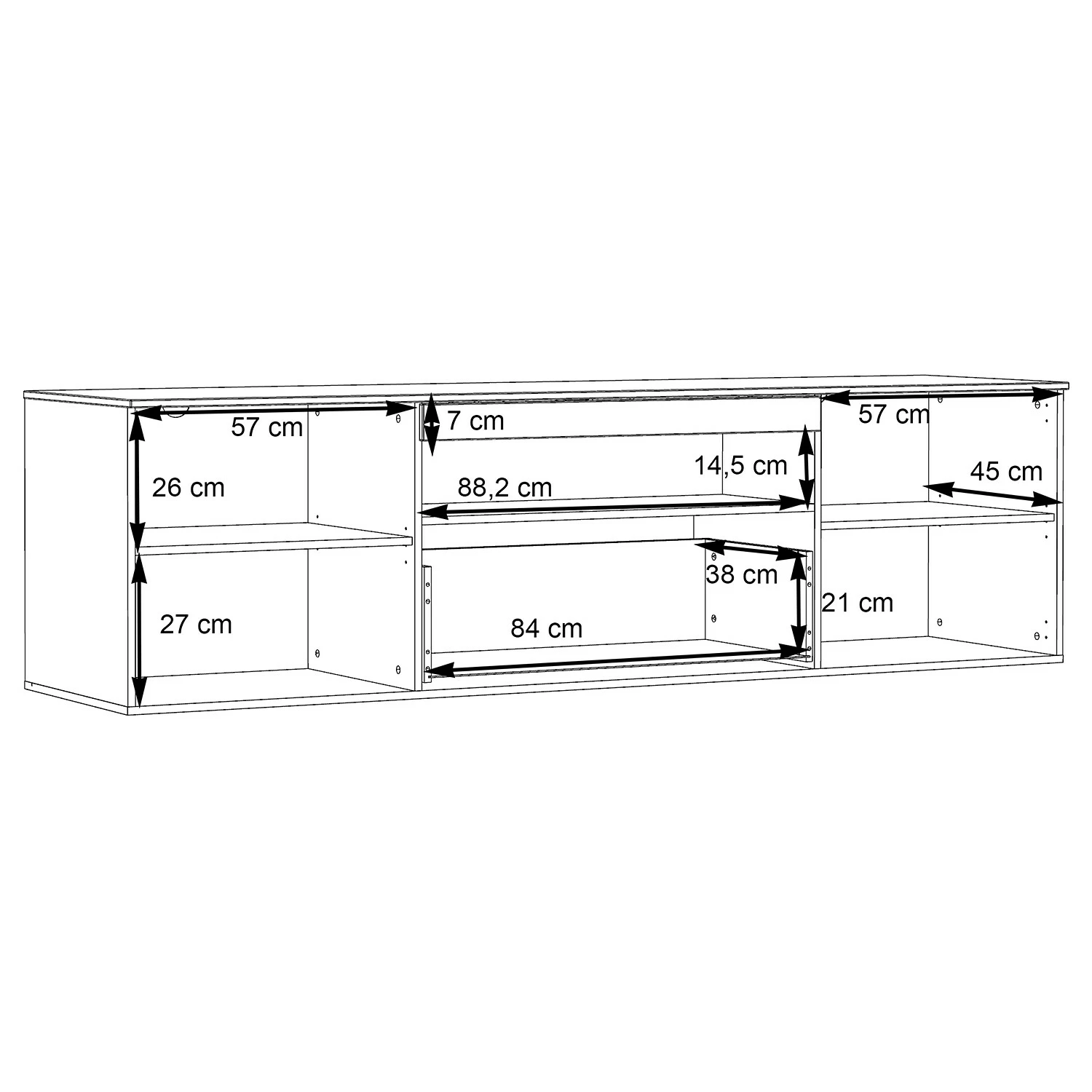 Loftscape Meuble TV Corey - Avec éclairage - Imitation chêne / Gris - Largeur : 210 cm 10 Loftscape Meuble TV Corey - Avec éclairage - Imitation chêne / Gris - Largeur : 210 cm – Image 8