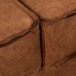Ars manufacti Canapé Hanks (3 places) - Aspect cuir vieilli - Microfibre Yaka: Cognac -loftscape Boutique 1000283526 210817 15274700997 DETAILS P000000001000283526