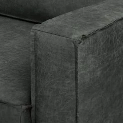 Ars manufacti Canapé d’angle Hanks - Aspect cuir vieilli - Microfibre Yaka: Noir - Méridienne courte à droite (vue de face) -loftscape Boutique 1000283539 210817 15273800864 DETAILS P000000001000283539