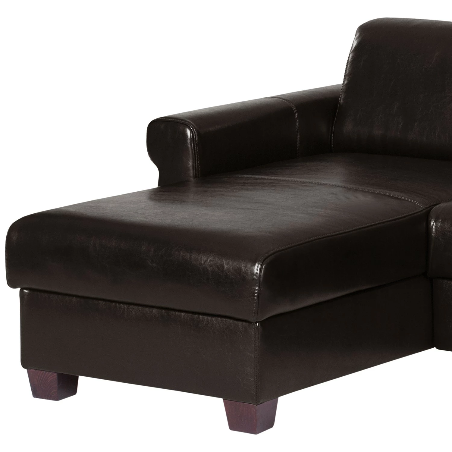 Ars manufacti Canapé d’angle José - Cuir véritable / Imitation cuir - Cuir synthétique Babet: Noir - Méridienne courte à gauche (vue de face) 9 Ars manufacti Canapé d’angle José - Cuir véritable / Imitation cuir - Cuir synthétique Babet: Noir - Méridienne courte à gauche (vue de face) – Image 7