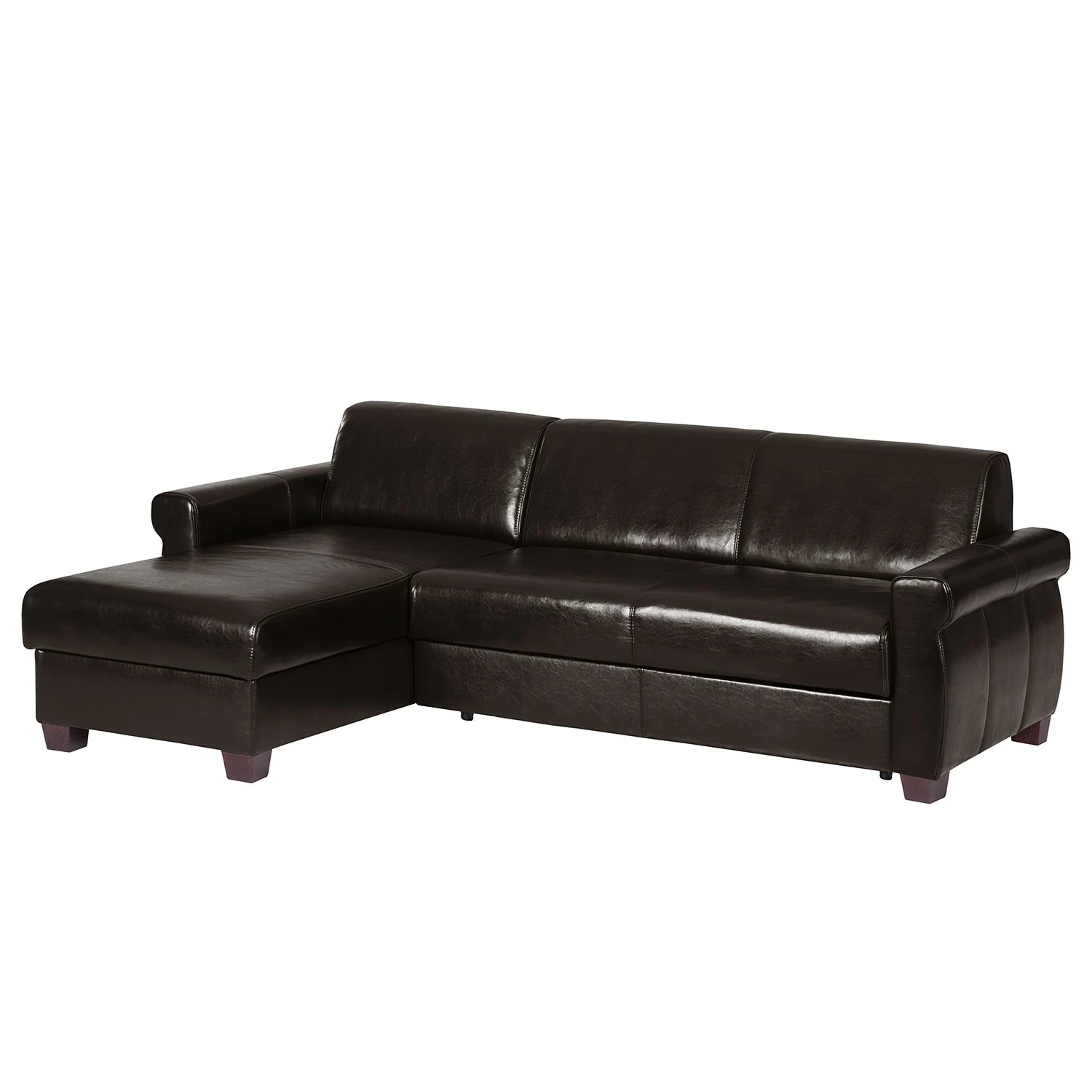 Ars manufacti Canapé d’angle José - Cuir véritable / Imitation cuir - Cuir synthétique Babet: Noir - Méridienne courte à gauche (vue de face) 3 Ars manufacti Canapé d’angle José - Cuir véritable / Imitation cuir - Cuir synthétique Babet: Noir - Méridienne courte à gauche (vue de face)