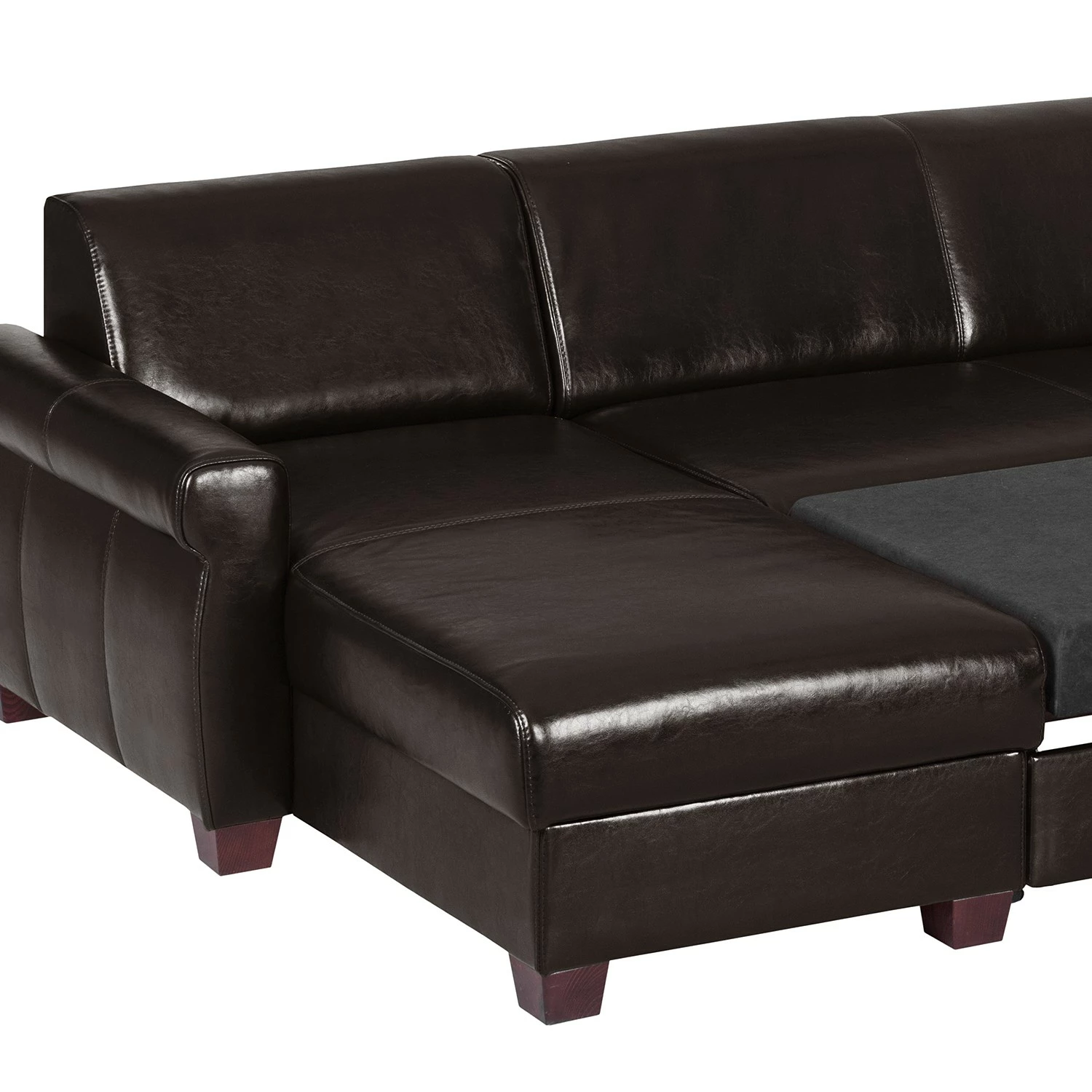 Ars manufacti Canapé d’angle José - Cuir véritable / Imitation cuir - Cuir synthétique Babet: Noir - Méridienne courte à gauche (vue de face) 11 Ars manufacti Canapé d’angle José - Cuir véritable / Imitation cuir - Cuir synthétique Babet: Noir - Méridienne courte à gauche (vue de face) – Image 9