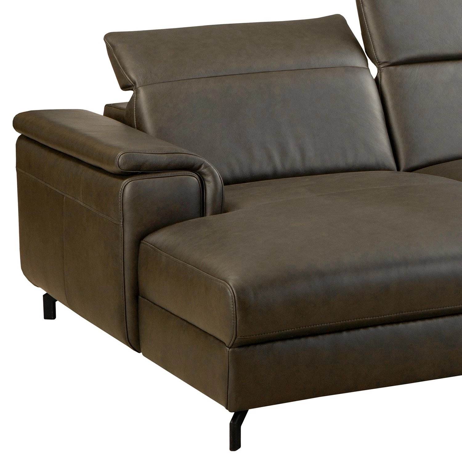 Ars manufacti Canapé d’angle Lagor - Cuir véritable - Cuir Padme: Marron gris - Méridienne courte à gauche (vue de face) - Sans fonction 10 Ars manufacti Canapé d’angle Lagor - Cuir véritable - Cuir Padme: Marron gris - Méridienne courte à gauche (vue de face) - Sans fonction – Image 8