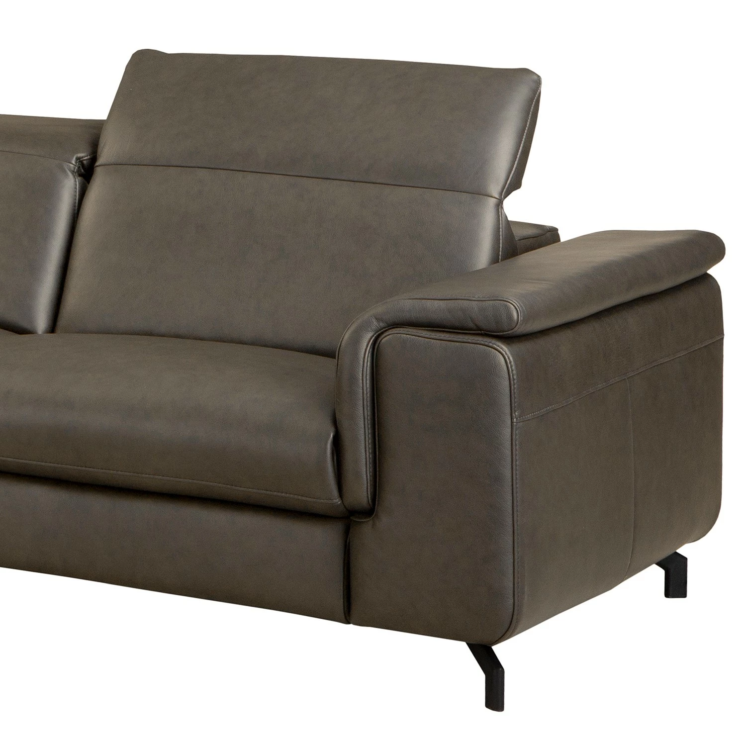 Ars manufacti Canapé d’angle Lagor - Cuir véritable - Cuir Padme: Marron gris - Méridienne courte à gauche (vue de face) - Sans fonction 12 Ars manufacti Canapé d’angle Lagor - Cuir véritable - Cuir Padme: Marron gris - Méridienne courte à gauche (vue de face) - Sans fonction – Image 10