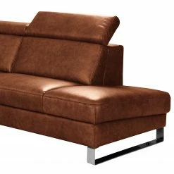 Ars manufacti Canapé d’angle Magas - Cuir véritable - Cuir Padme: Cognac - Méridienne longue à droite (vue de face) - Fonction relaxation -loftscape Boutique 1000283580 210817 15270700416 DETAILS P000000001000283580