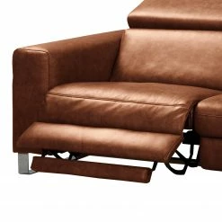 Ars manufacti Canapé d’angle Magas - Cuir véritable - Cuir Padme: Cognac - Méridienne longue à droite (vue de face) - Fonction relaxation -loftscape Boutique 1000283580 210817 15270800421 DETAILS P000000001000283580