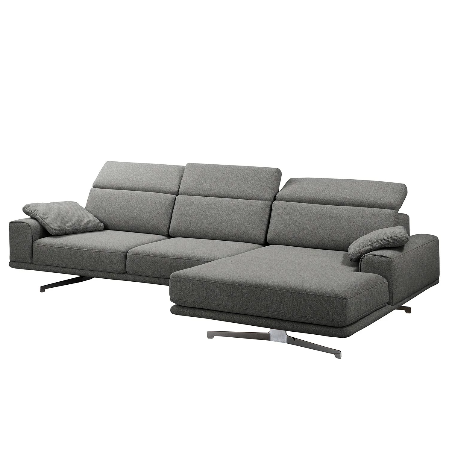 Ars manufacti Canapé d’angle Muna - tissu - Tissu Arda: Anthacite - Méridienne courte à droite (vue de face) 3 Ars manufacti Canapé d’angle Muna - tissu - Tissu Arda: Anthacite - Méridienne courte à droite (vue de face)