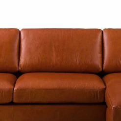 Ars manufacti Canapé d’angle Neuss - Cuir véritable - Cuir Cerys: Cognac - Méridienne courte à droite (vue de face) -loftscape Boutique 1000283606 210817 15265000187 DETAILS P000000001000283606