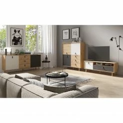 Fredriks Meuble TV Bowood - Imitation chêne artisan / Blanc -loftscape Boutique 1000283837 210805 14243600105 MOOD DETAILS P000000001000283837 mood