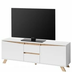 Norrwood Meuble TV Rautha - Blanc mat / Imitation chêne