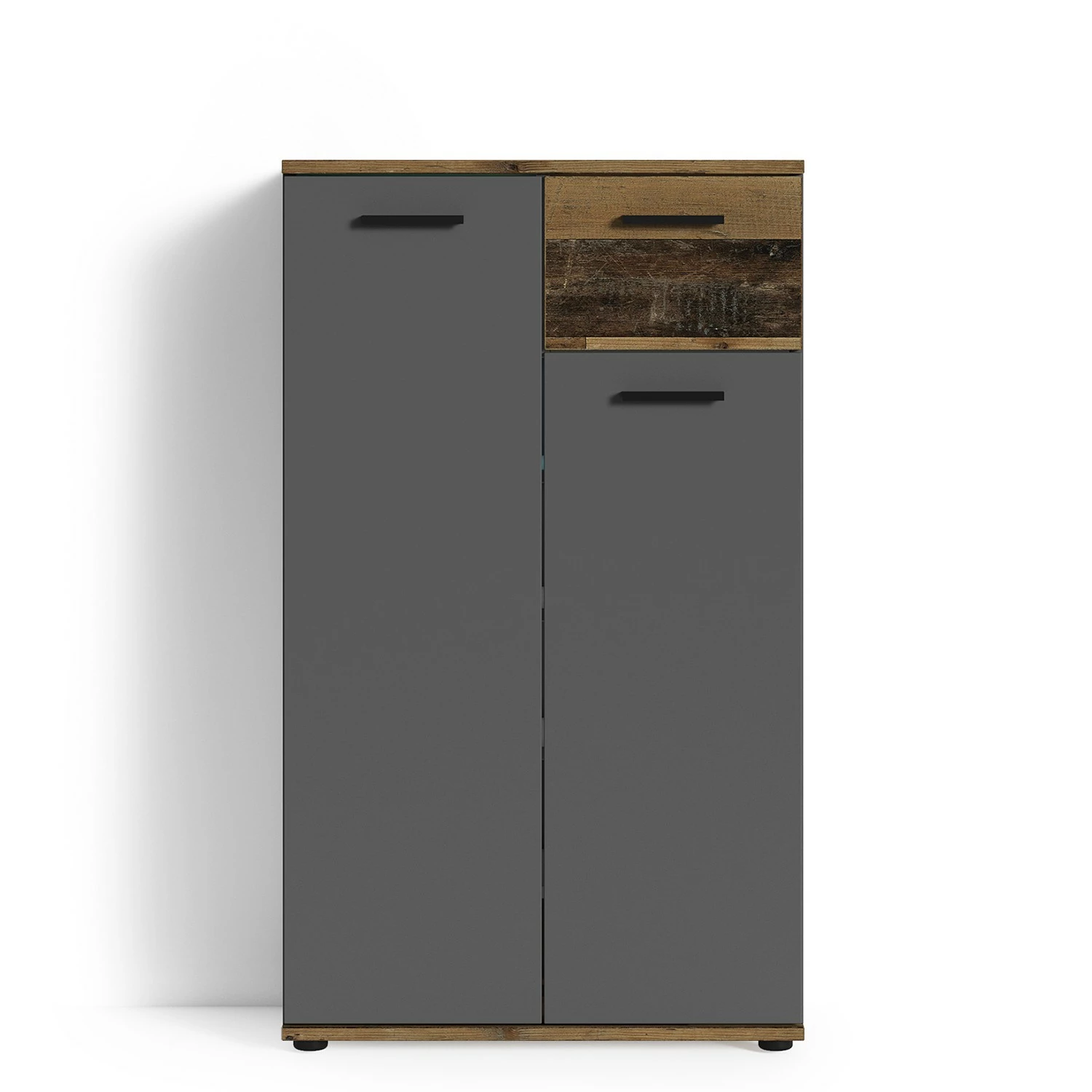 Fredriks Meuble à chaussures Chippewa I - Imitation bois ancien / Anthracite 4 Fredriks Meuble à chaussures Chippewa I - Imitation bois ancien / Anthracite – Image 2