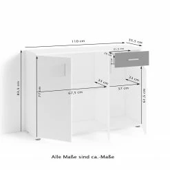 Fredriks Buffet Chippewa II - Blanc / Imitation chêne -loftscape Boutique 1000283878 210805 14244800403 SKETCH DETAILS P000000001000283878 sketch