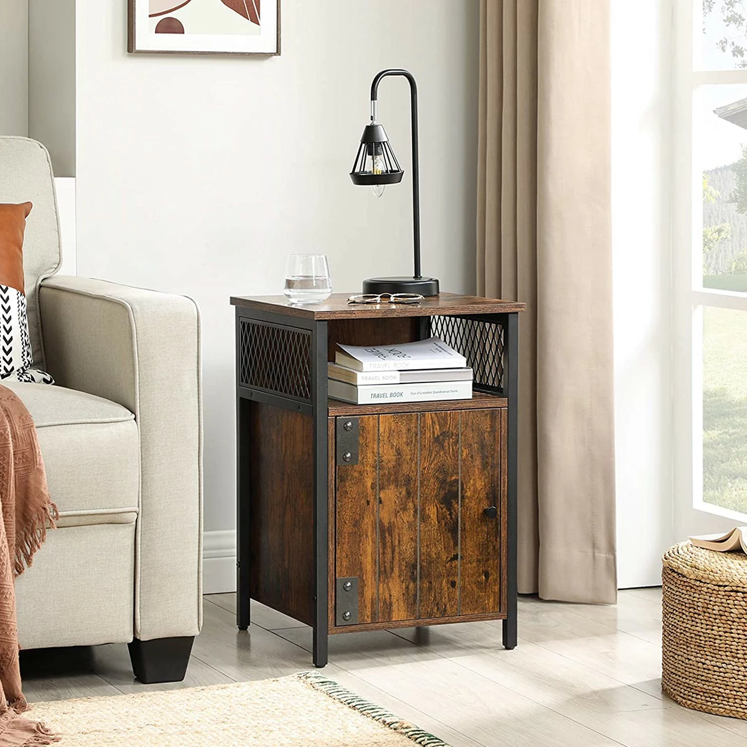 Red Living Bout de canapé Morristown - Marron / Noir 4 Red Living Bout de canapé Morristown - Marron / Noir – Image 2