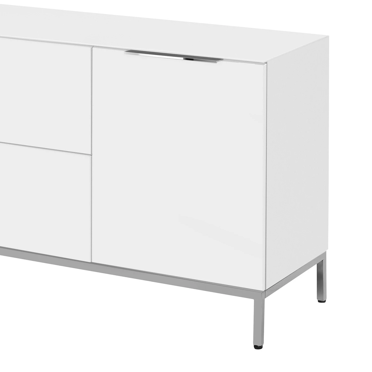 Maja Möbel Meuble TV Trend - Verre - Blanc brillant / Chrome 6 Maja Möbel Meuble TV Trend - Verre - Blanc brillant / Chrome – Image 4