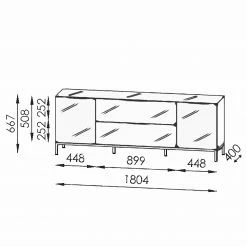 Maja Möbel Meuble TV Trend - Verre - Blanc brillant / Chrome 17 Maja Möbel Meuble TV Trend - Verre - Blanc brillant / Chrome -loftscape Boutique 1000284206 210804 14342300009 SKETCH DETAILS P000000001000284206 sketch