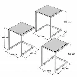 Red Living Bouts de canapé Elyrie (3 éléments) - Pin massif / Métal - Pin / Noir -loftscape Boutique 1000284309 210809 06081500017 SKETCH DETAILS P000000001000284309 sketch