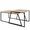 Red Living Tables basses gigognes Kazo (lot de 2) - Métal - Imitation chêne / Noir -loftscape Boutique 1000284341 210809 06083200076 IMAGE P000000001000284341