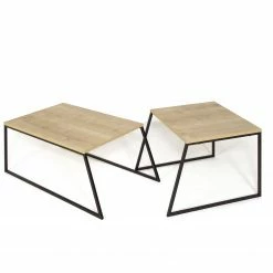 Red Living Tables basses gigognes Kazo (lot de 2) - Métal - Imitation chêne / Noir 14 Red Living Tables basses gigognes Kazo (lot de 2) - Métal - Imitation chêne / Noir -loftscape Boutique 1000284341 210809 06083300081 DETAILS P000000001000284341