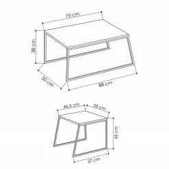 Red Living Tables basses gigognes Kazo (lot de 2) - Métal - Imitation chêne / Noir 15 Red Living Tables basses gigognes Kazo (lot de 2) - Métal - Imitation chêne / Noir -loftscape Boutique 1000284341 210809 06083300082 SKETCH DETAILS P000000001000284341 sketch