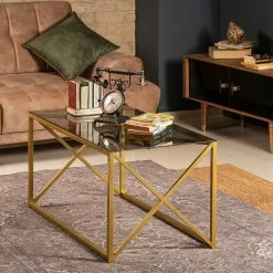 Loftscape Table basse Graham - Verre / Métal - Doré / Gris 8 Loftscape Table basse Graham - Verre / Métal - Doré / Gris -loftscape Boutique 1000284351 210809 06084600127 MOOD DETAILS P000000001000284351 mood