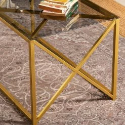 Loftscape Table basse Graham - Verre / Métal - Doré / Gris 10 Loftscape Table basse Graham - Verre / Métal - Doré / Gris -loftscape Boutique 1000284351 210809 06084600129 DETAILS P000000001000284351