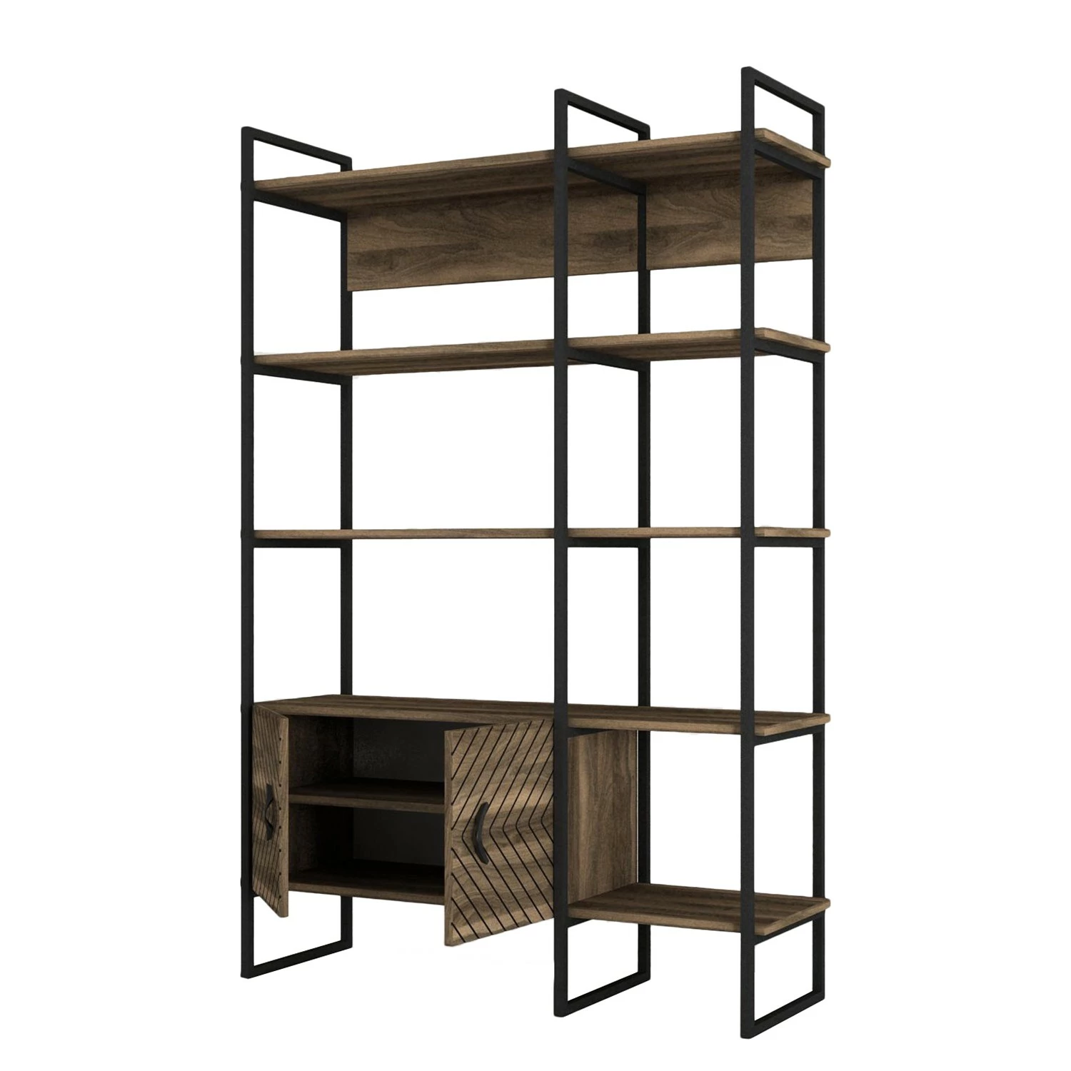 Red Living Étagère murale Sun - Métal - Imitation noyer / Noir 7 Red Living Étagère murale Sun - Métal - Imitation noyer / Noir – Image 5