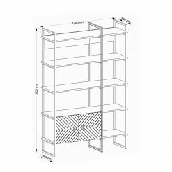 Red Living Étagère murale Sun - Métal - Imitation noyer / Noir 17 Red Living Étagère murale Sun - Métal - Imitation noyer / Noir -loftscape Boutique 1000284387 210809 06091300165 SKETCH DETAILS P000000001000284387 sketch