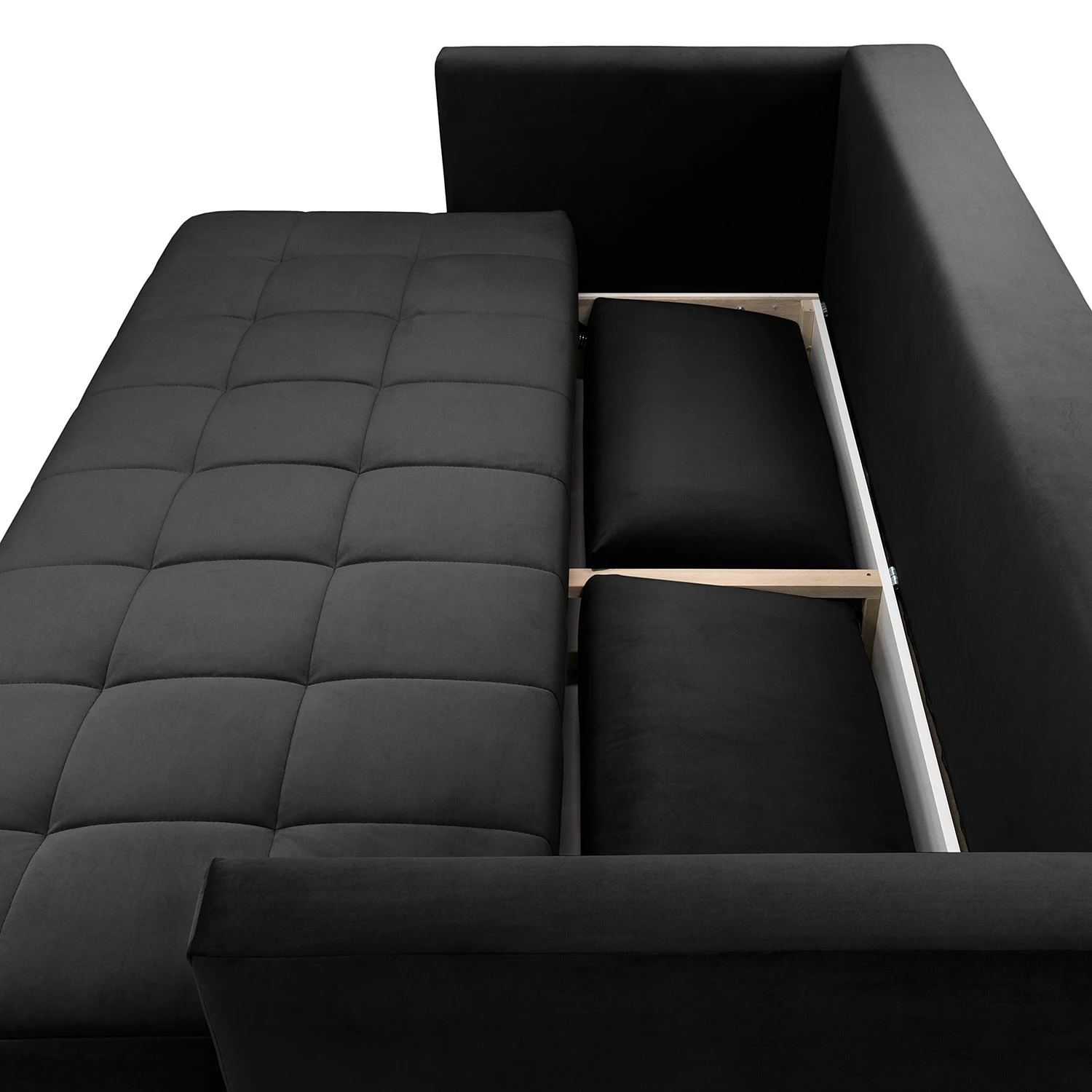 Loftscape Canapé convertible Bristol - Velours - Velours Ravi: Noir 10 Loftscape Canapé convertible Bristol - Velours - Velours Ravi: Noir – Image 8